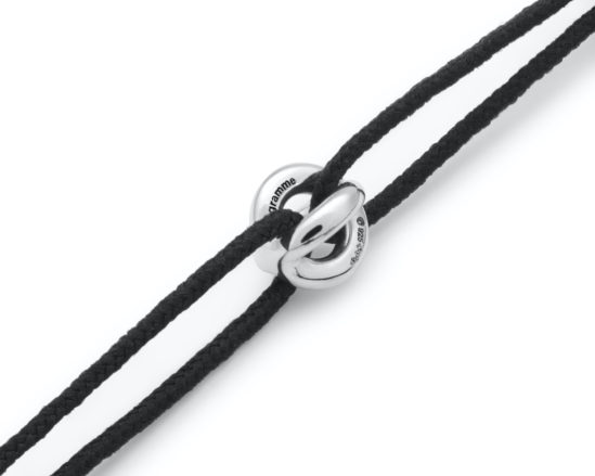 LE GRAMME - BRACELET ENTRELACS NOIR 1g ARGENT 925 LISSE POLI