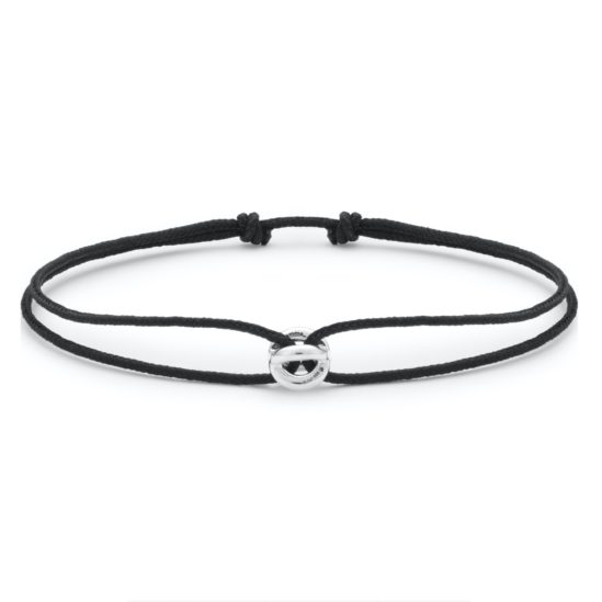 LE GRAMME - BRACELET ENTRELACS NOIR 1g ARGENT 925 LISSE POLI