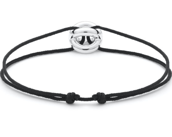 LE GRAMME - BRACELET ENTRELACS NOIR 3g ARGENT 925 LISSE POLI