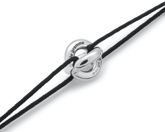 LE GRAMME - BRACELET ENTRELACS NOIR 3g ARGENT 925 LISSE POLI