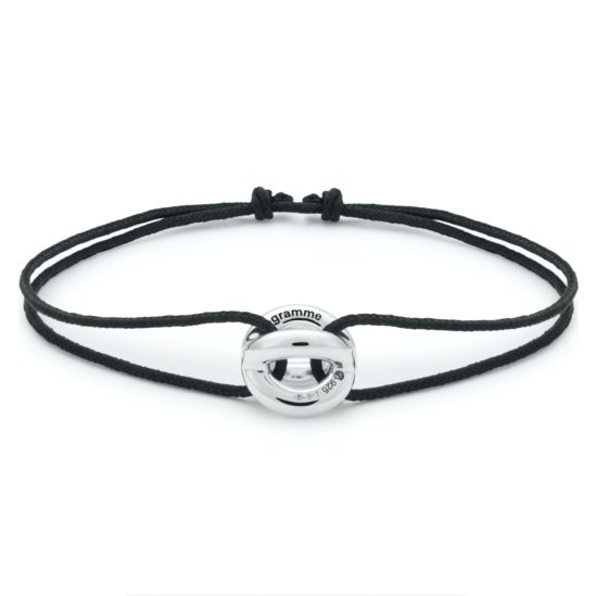 LE GRAMME - BRACELET ENTRELACS NOIR 3g ARGENT 925 LISSE POLI