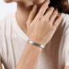 LE GRAMME - BRACELET RUBAN GUILLOCHÉ HONRIZONTAL 23g ARGENT 925 POLI